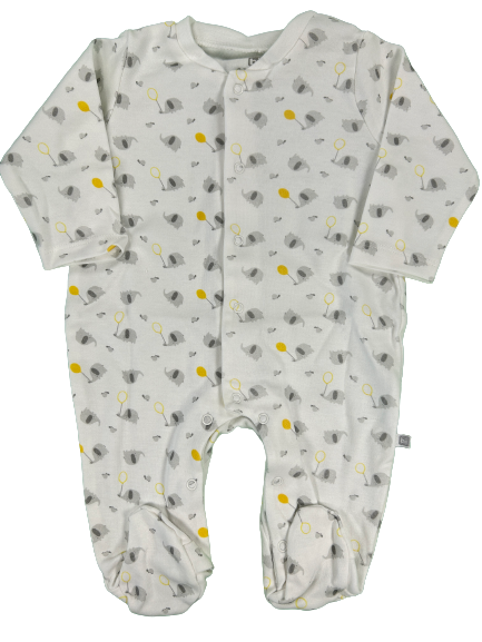 Erstausstattung Neugeborenen Set 10-teilig Bibaby Elefuntastic Weiß-Grau-Gelb