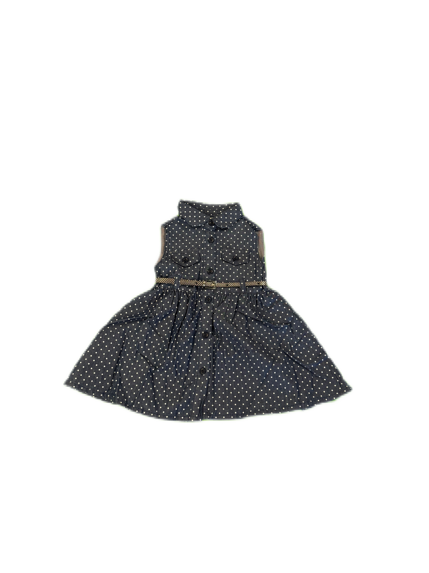 Kleid Jeansopitk Civil Kids "Jeans Punkt" mit Gürtel ärmellos blau