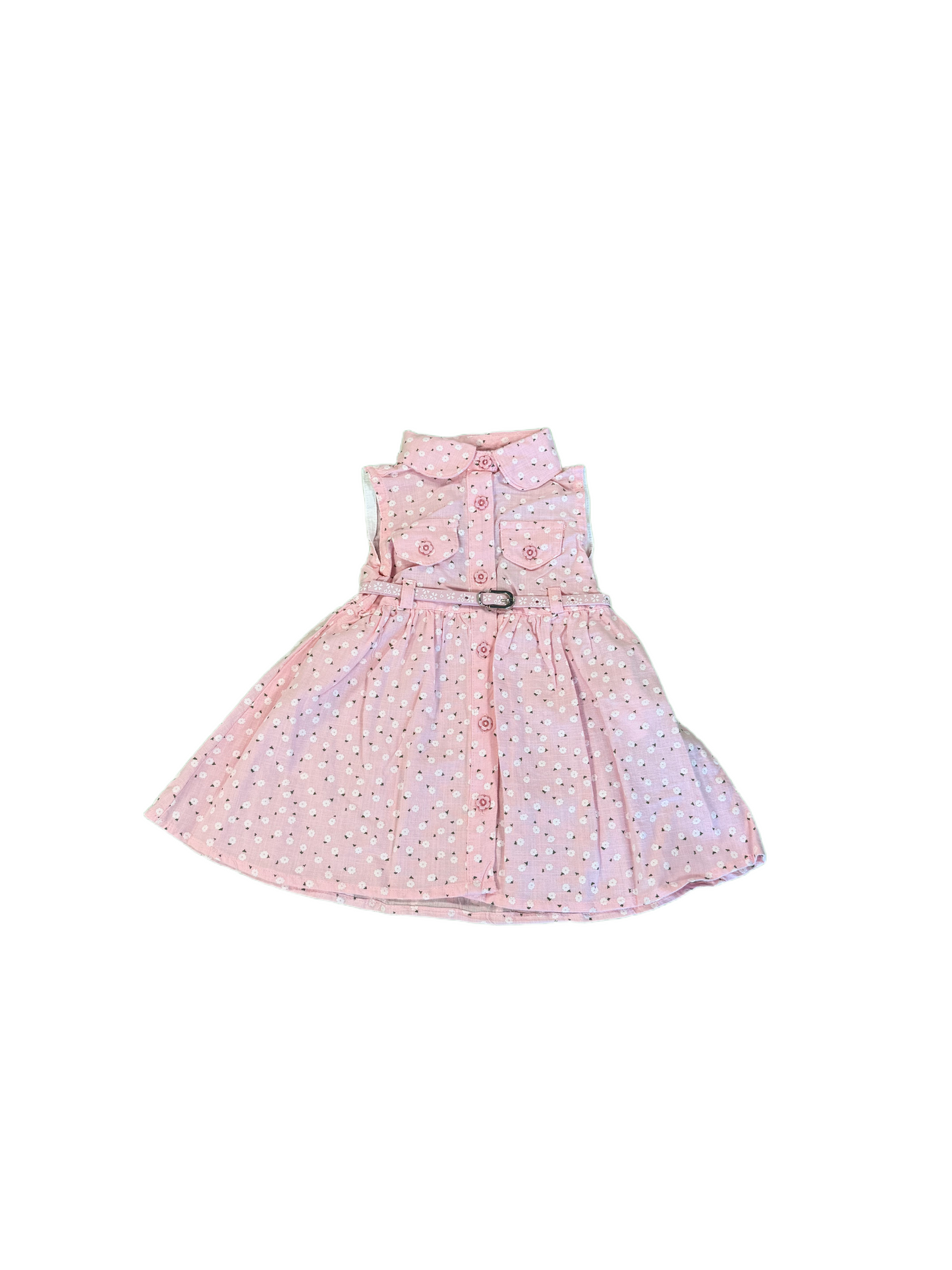 Kleid Sommer Civil Kids "Kamille" ärmellos mit Gürtel rosa