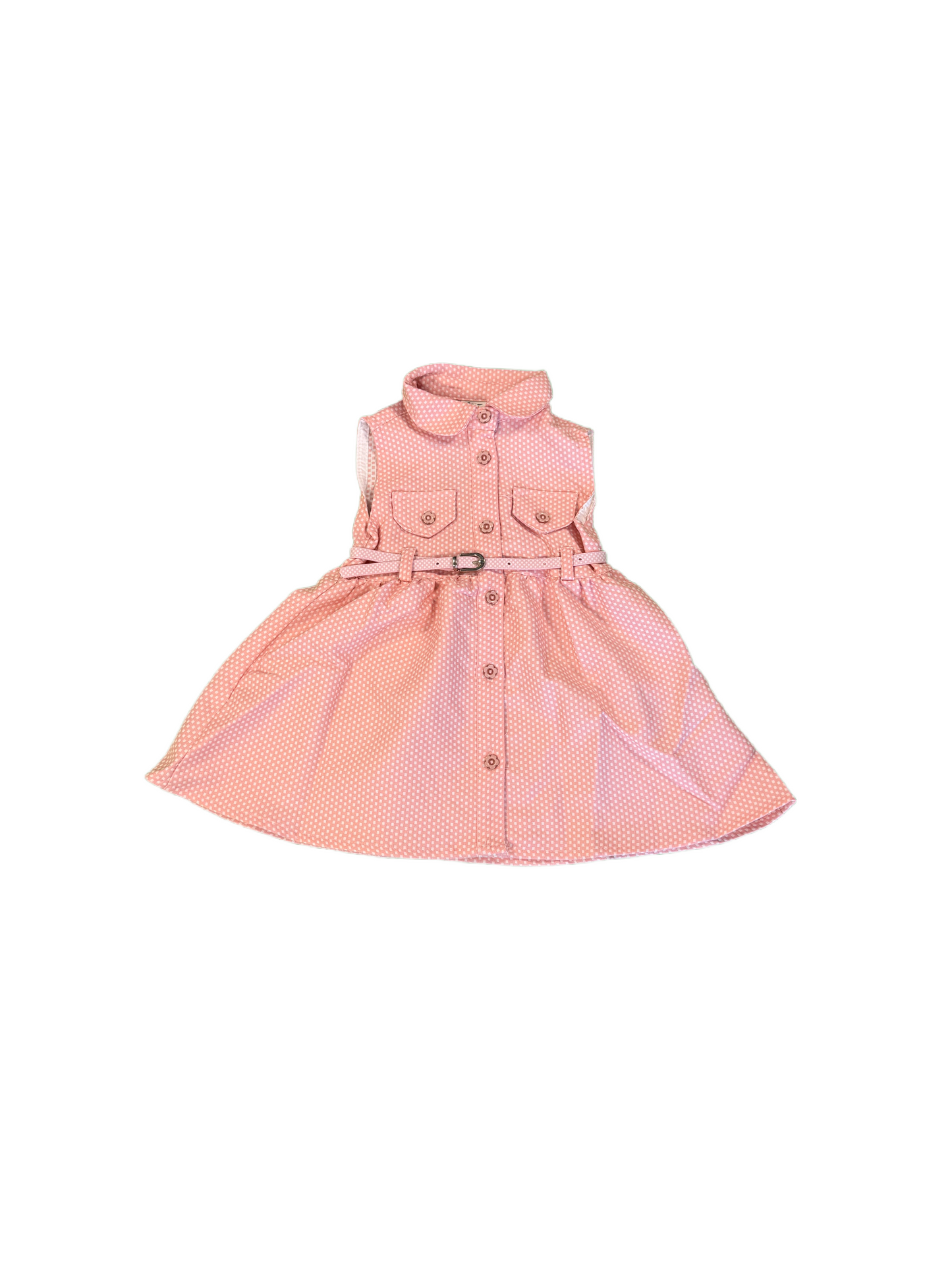 Kleid Civil Kids "Pittquadrat" mit Gürtel ärmellos puder rosa