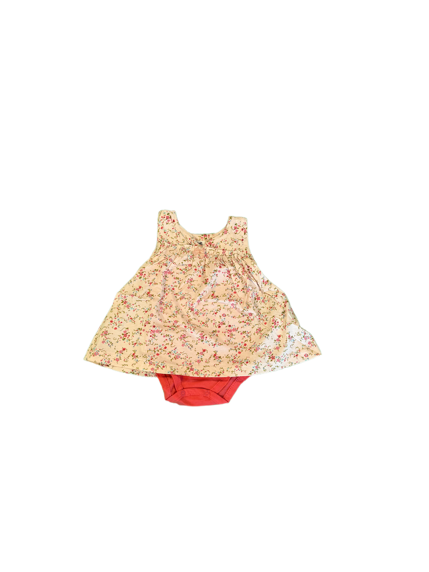 Body Kleid Civil Kids "Flower" mit Schleife ärmellos lachsfarben