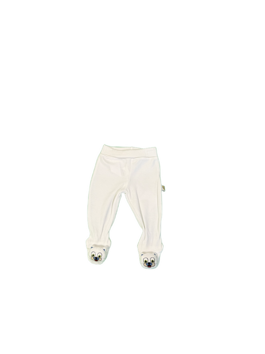 Hose Minidamla "Minibear Noisy" weiss uni mit Spielesocke