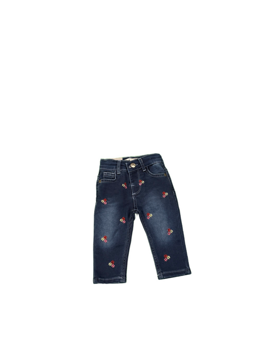 Hose Jeansoptik Civil Kids "3 Flowers" schwarz