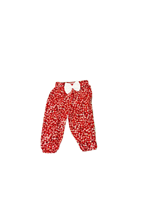 Hose Sommer Civil Kids "Kamillen" mit Schleife rot lang luftig
