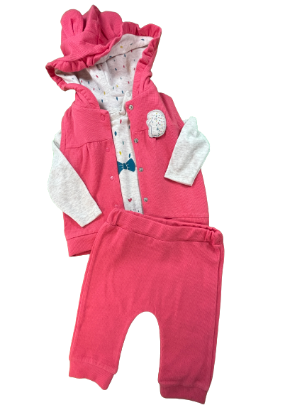 Overall Set Tongs "Basic" pink 3-teilig
