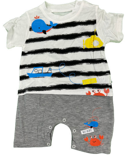 Overall Maxbabi Ocean Grau-Weiß