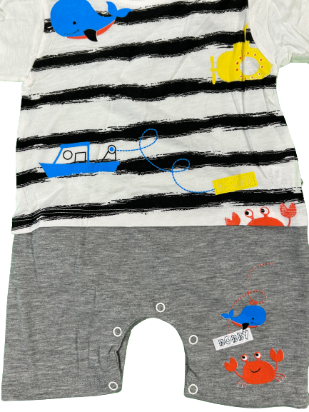 Overall Maxbabi Ocean Grau-Weiß